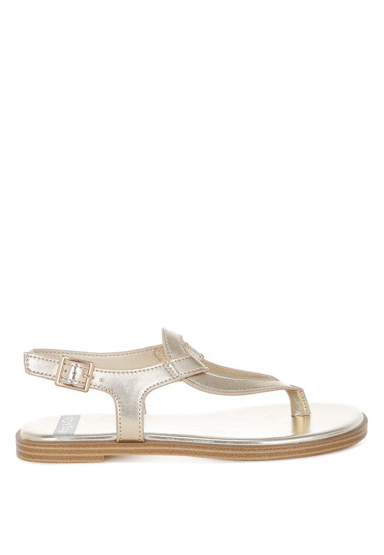 Zorad Metallic Genuine Leather Flats - Tigbul's Variety Fashion Shop