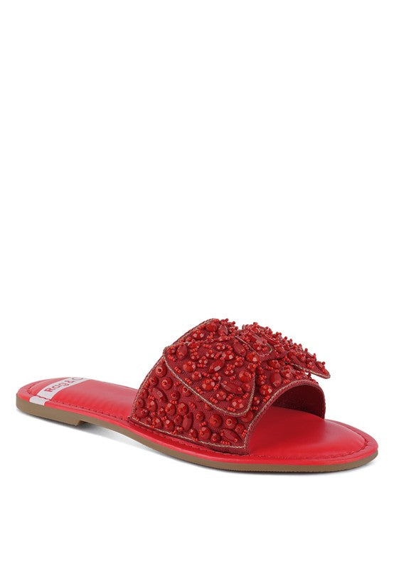 Pipa Big Bow Beaded Flats - Tigbul's Variety Fashion Shop