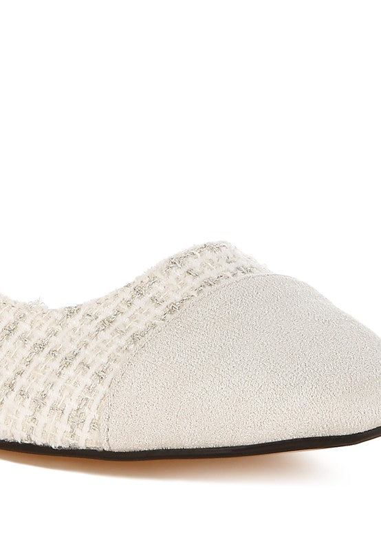 Karita Tweed Slingback Sandals - Tigbul's Variety Fashion Shop