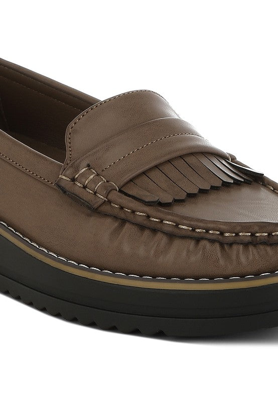 Croyda Fringed Nubuck Loafers - Tigbul's Variety Fashion Shop