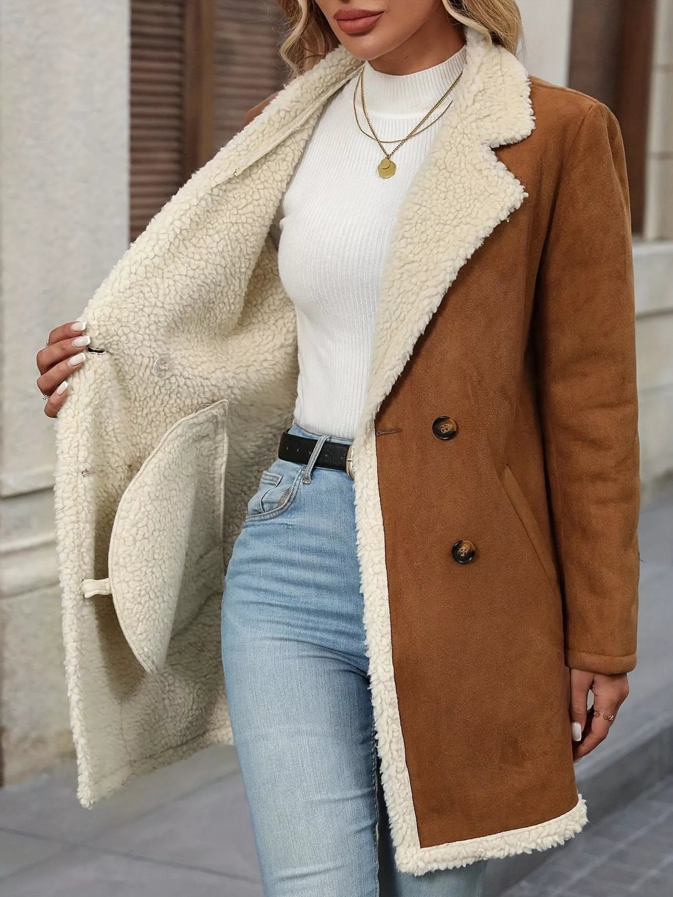 Sherpa Lined Button Up Outerwear - Tigbul's Variety Fashion Shop