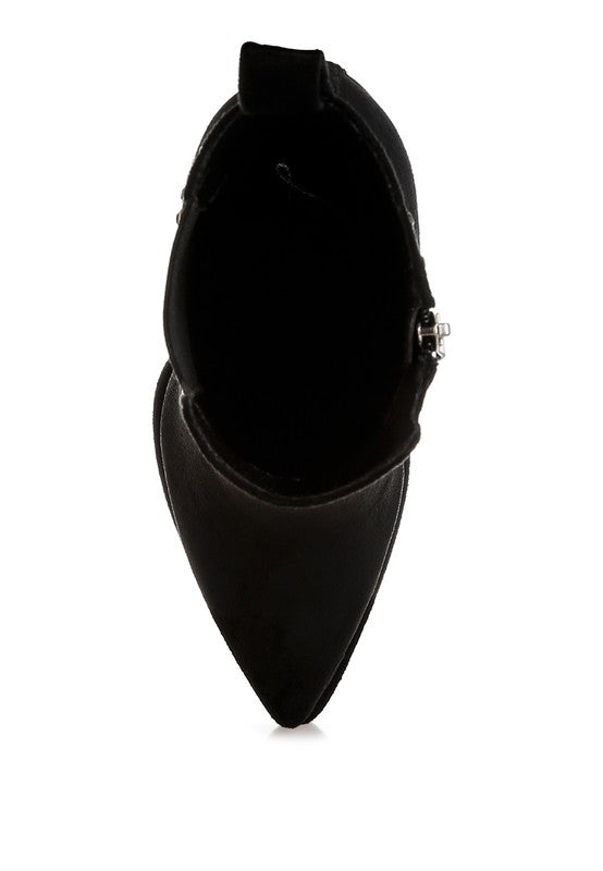 Dalton Studs Embellished High Ankle Boots - Tigbul's Variety Fashion Shop