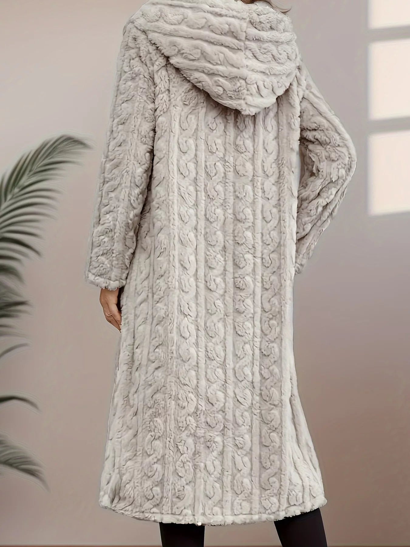 Sherpa Longline Hooded Coat - Tigbul's Variety Fashion Shop