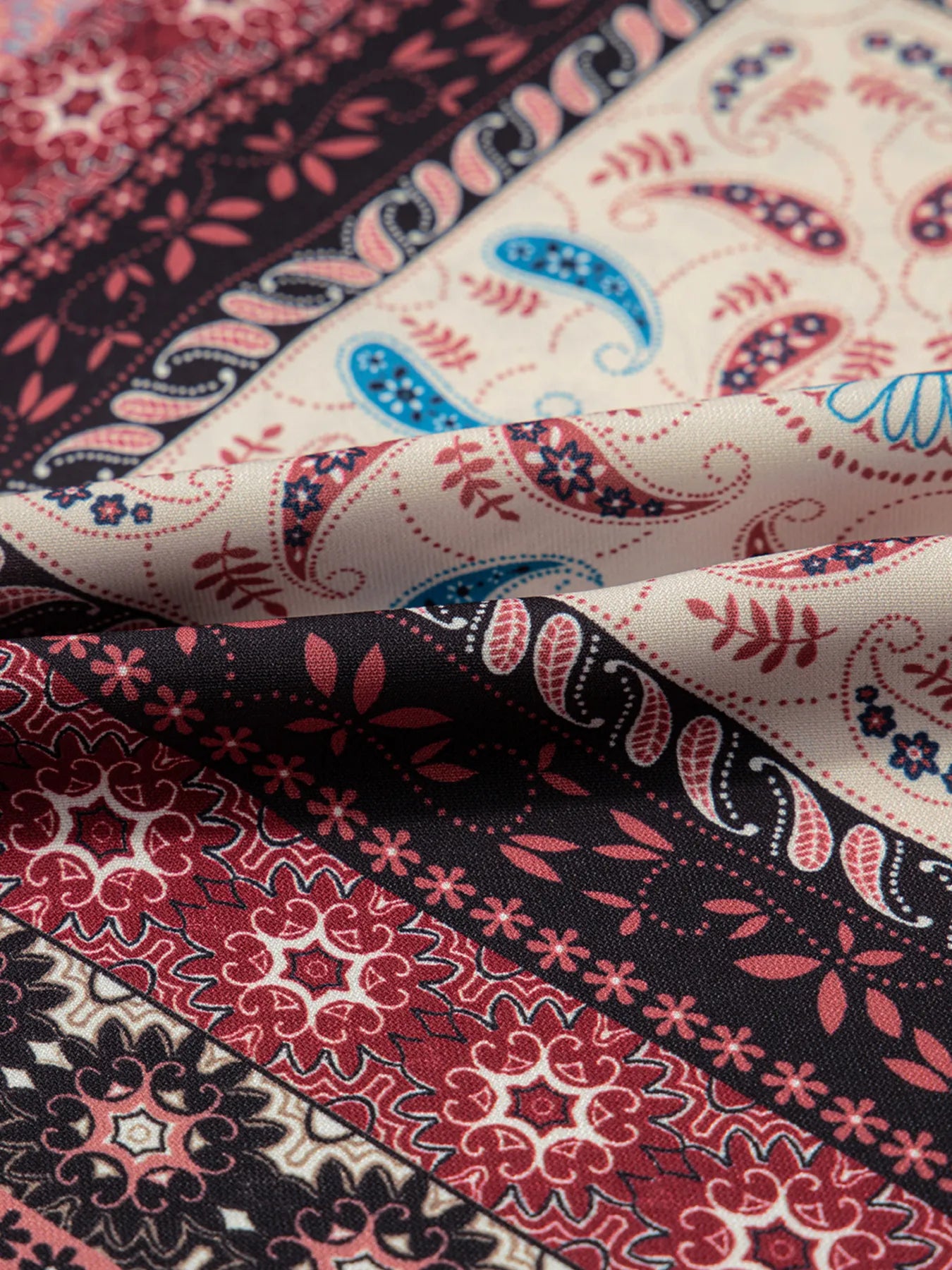 Burgundy Geometric Paisley Print Cami Mini Dress - Tigbul's Variety Fashion Shop