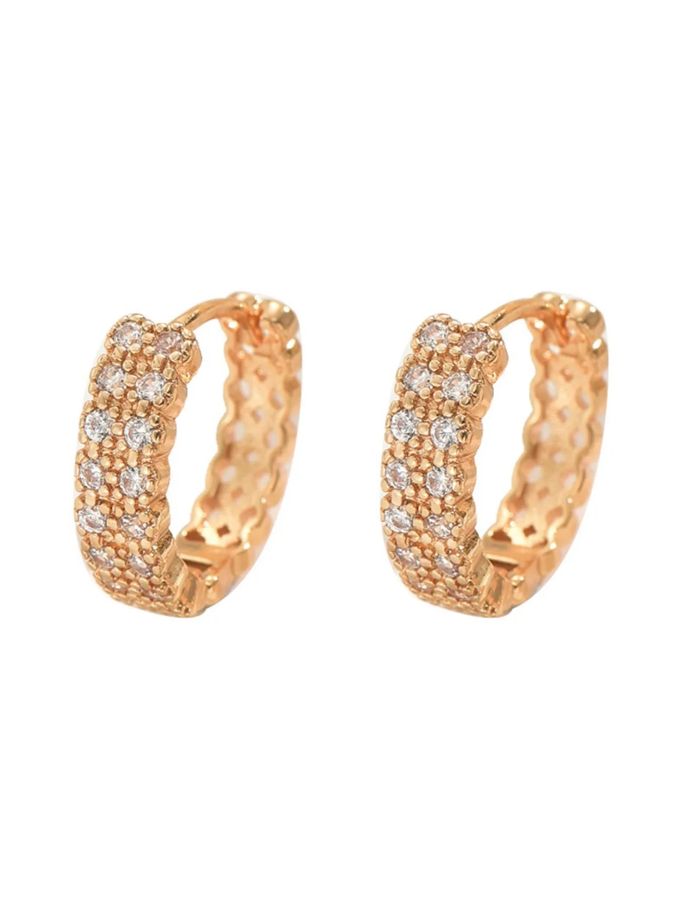 Inland Zircon Hoop Earrings - Tigbul's Variety Fashion Shop
