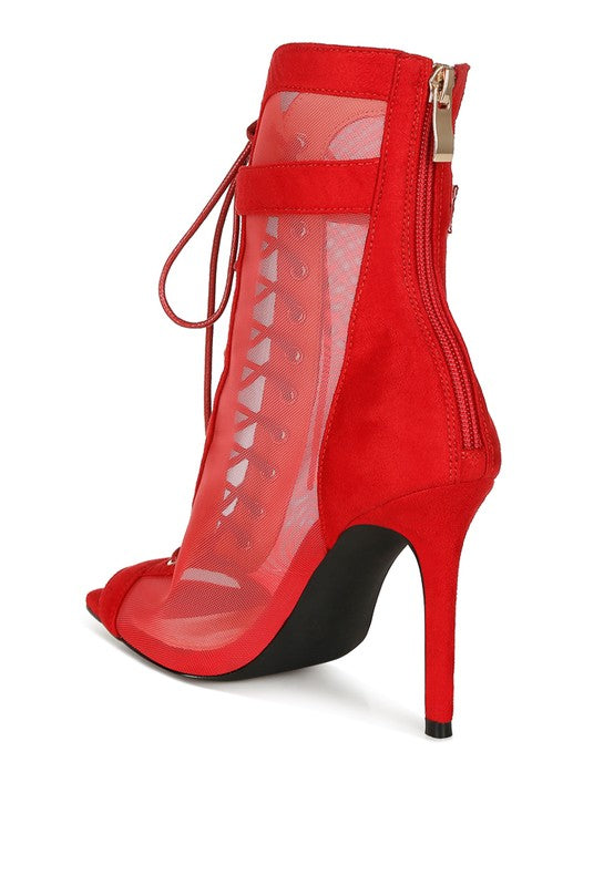 Cabernet Mesh & Microfiber Stiletto Boots - Tigbul's Variety Fashion Shop