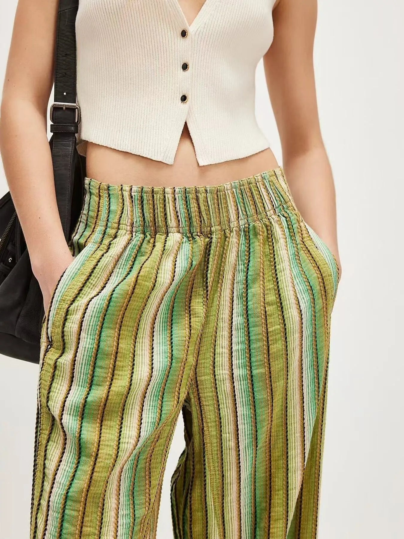 Striped Wide Leg Pants - Tigbul's Variety Fashion Shop