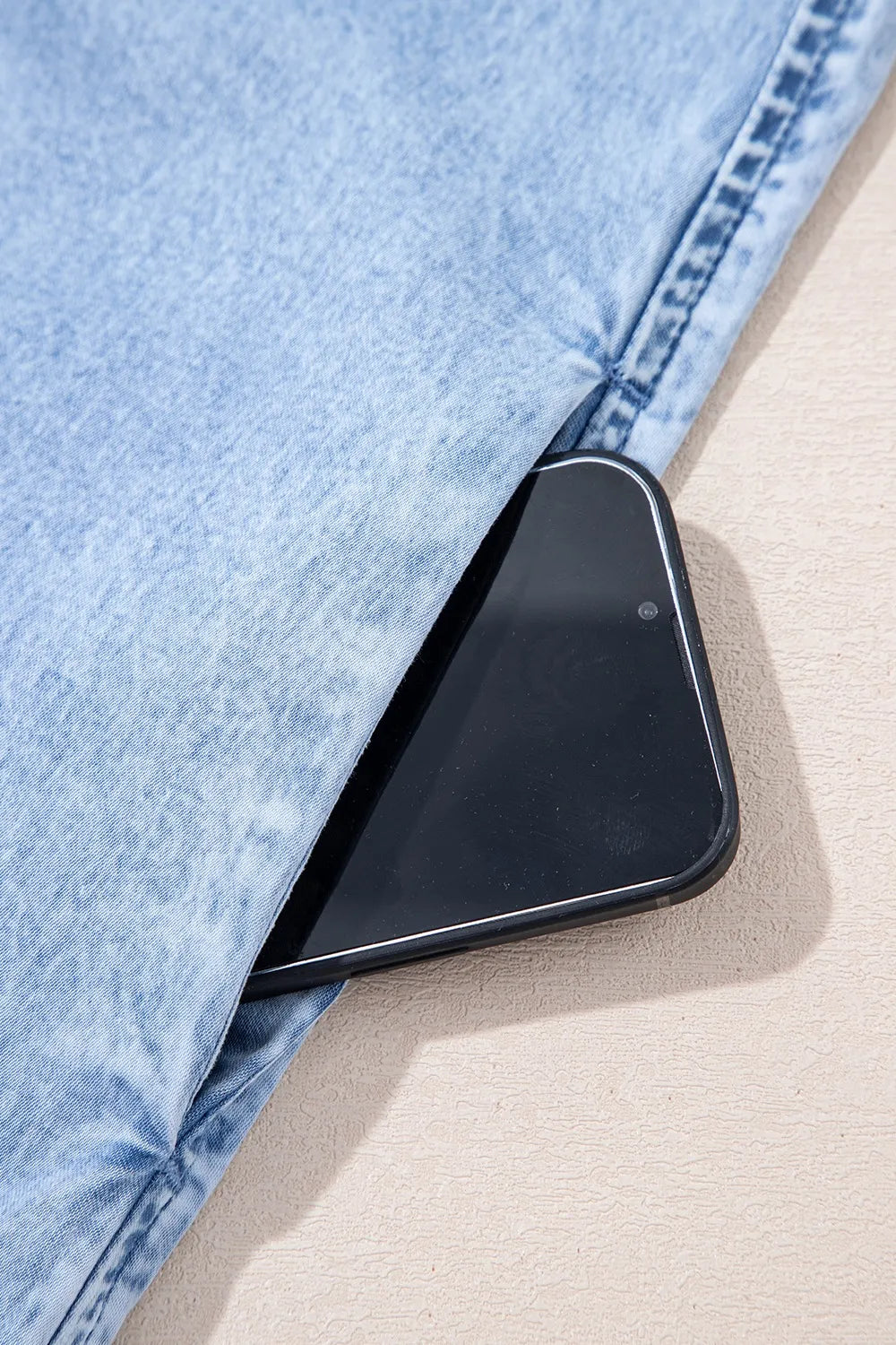 Bow Detail Spaghetti Straps Ruffle Hem Blue Denim Dress - Tigbul's Variety Fashion Shop