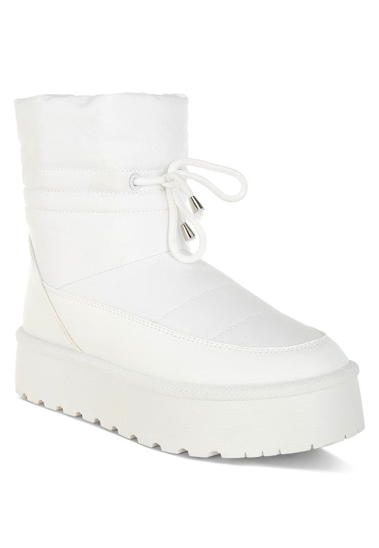 High Ankle Chunky Platform Flat Sole Snow Boots - Tigbul's Variety Fashion Shop