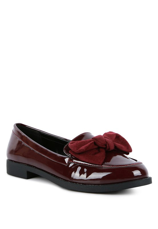 BOWBERRY BOW-TIE PATENT LOAFERS - Tigbul's Variety Fashion Shop
