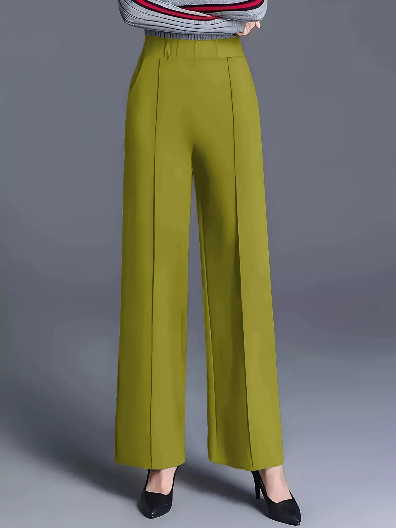 High-Waisted Wide Leg Pants - Tigbul's Variety Fashion Shop