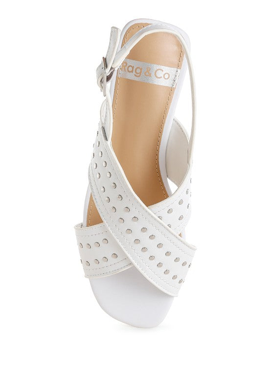 Calluna Stud Embellished Buckled Flats - Tigbul's Variety Fashion Shop