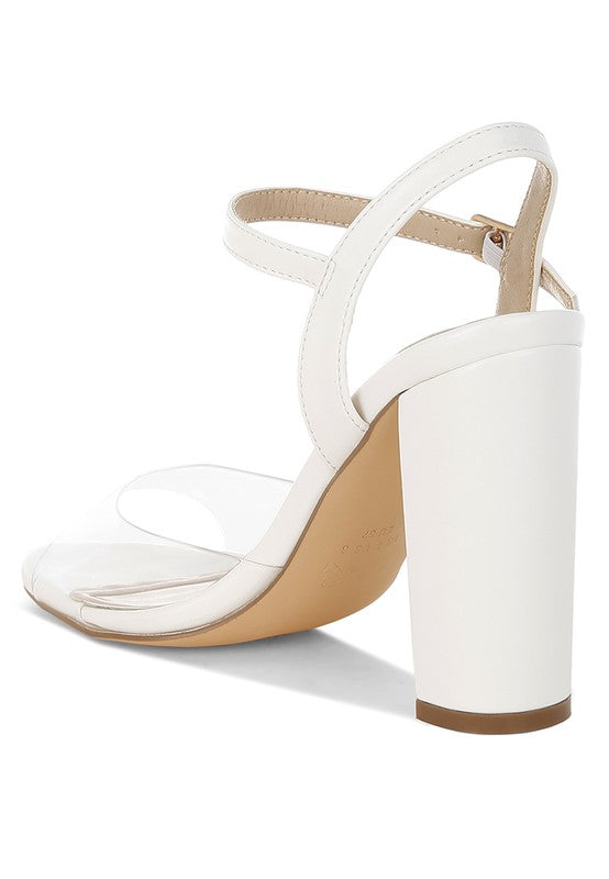 Perta Clear Strap Block Heel Sandals - Tigbul's Variety Fashion Shop