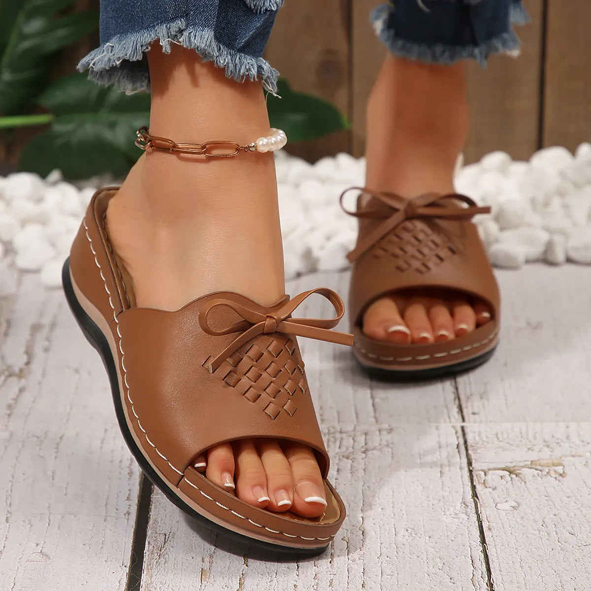 Open Toe Wedge Sandals - Tigbul's Variety Fashion Shop