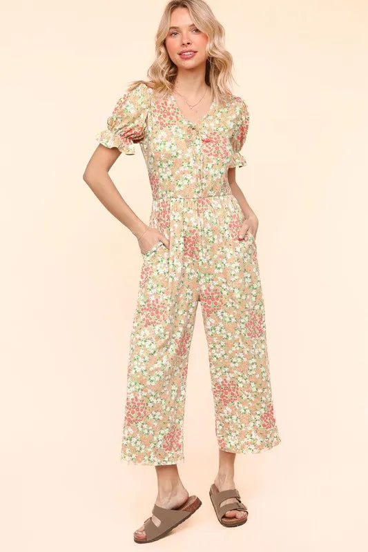 Flora Knit Spring Jumpsuit With Side Pockets - Tigbul's Variety Fashion Shop