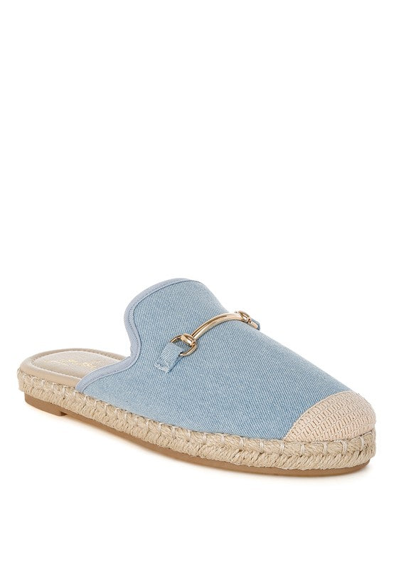 Midori Denim Slip-On Mules - Tigbul's Variety Fashion Shop