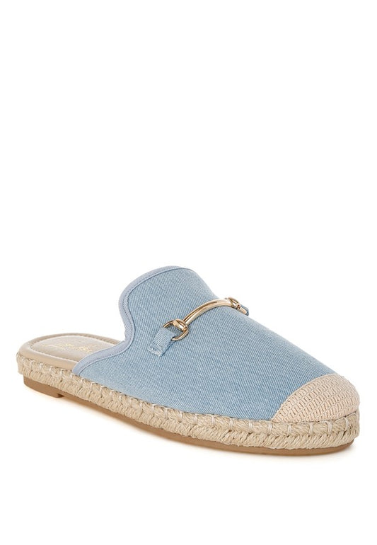 Midori Denim Slip-On Mules - Tigbul's Variety Fashion Shop