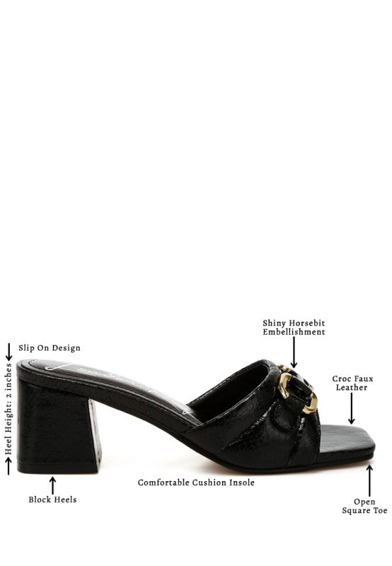 Bellamy Horsebit Detail Snake Print Sandals - Tigbul's Variety Fashion Shop