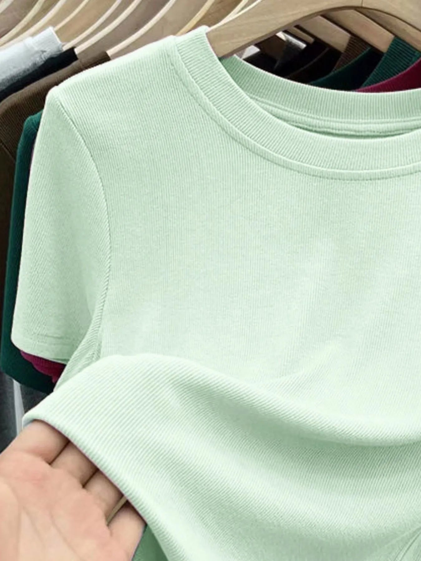 Crew Neck Short Sleeve T-Shirt - Tigbul's Variety Fashion Shop