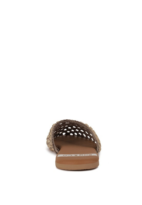 Wendigo Woven Real Leather Mules - Tigbul's Variety Fashion Shop