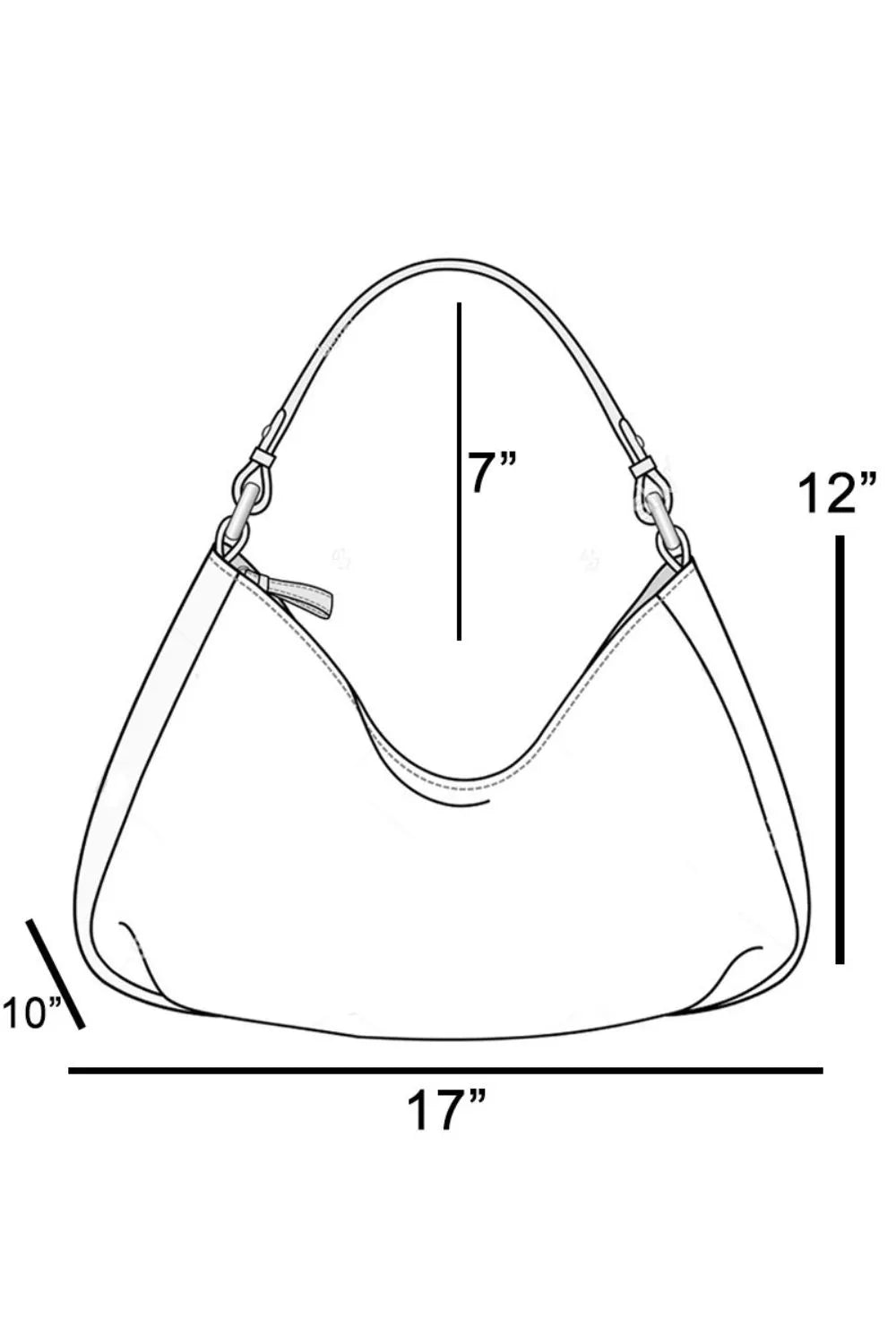 Simple Faux Leather Hobo Shoulder Bag - Tigbul's Variety Fashion Shop