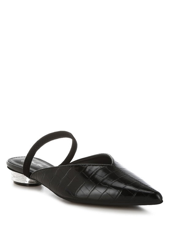 Renata Fantasy Heel Croco Mules - Tigbul's Variety Fashion Shop