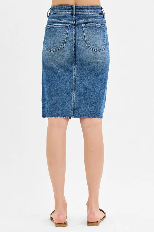 RISEN High Rise Front Slit Pencil Skirts - Tigbul's Variety Fashion Shop