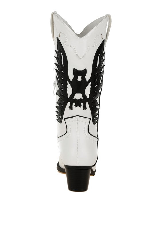 Thistle Winged Patchwork Cowboy Boots - Tigbul's Variety Fashion Shop