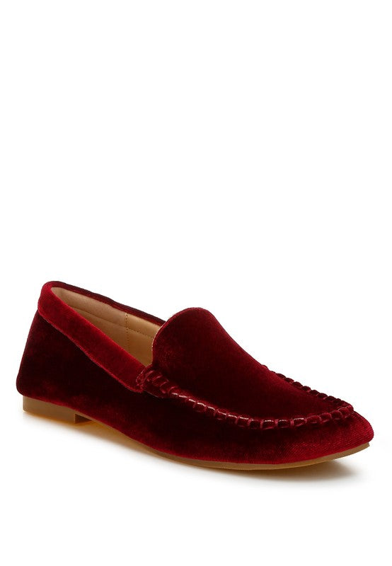 Robua Velvet Flat Loafers - Tigbul's Variety Fashion Shop