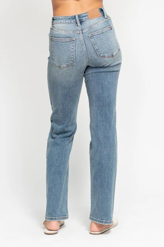 Judy Blue Full Size High Waist Distressed Dad Jean Plus Size - Tigbul's Variety Fashion Shop