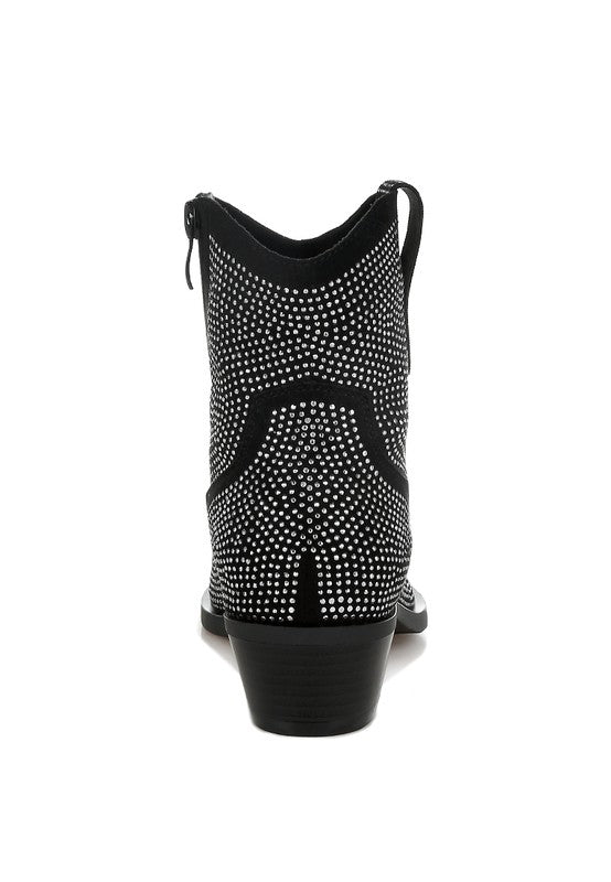 Costello Rhinestones Embellished Cowboy Boots - Tigbul's Variety Fashion Shop