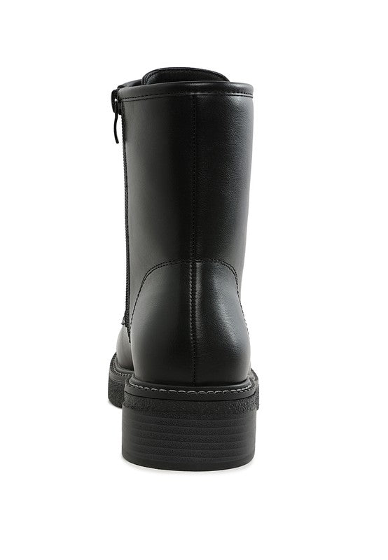 Clover Faux Leather Lace Up Boots - Tigbul's Variety Fashion Shop
