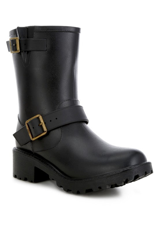 Anong Harness Detail Calf Boots - Tigbul's Variety Fashion Shop
