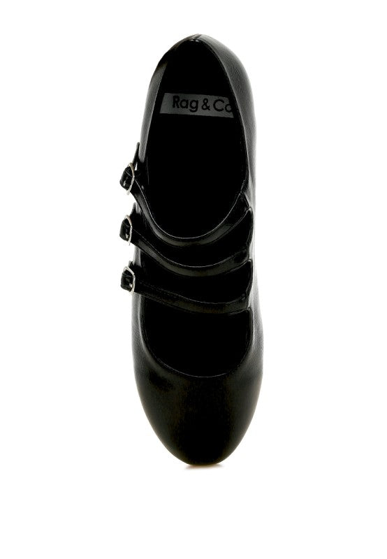 Macarina Triple Strap Mary Jane Ballerinas - Tigbul's Variety Fashion Shop