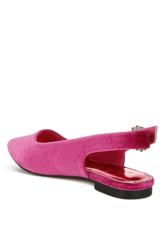 Dolan Velvet Slingback Flat Sandals - Tigbul's Variety Fashion Shop