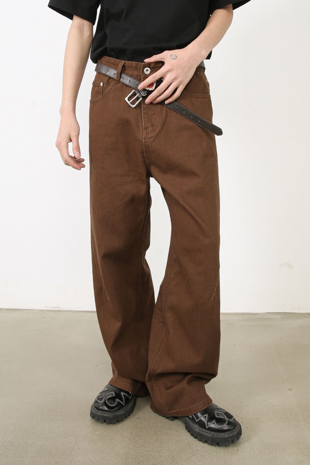 Men's Loose Fit Brown Jeans - Tigbul's Variety Fashion Shop