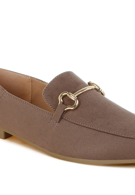 Noltas Horsebit Embellished Flat Loafers - Tigbul's Variety Fashion Shop