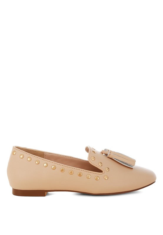 Philoha Studs & Tassels Detail Flat Loafers - Tigbul's Variety Fashion Shop