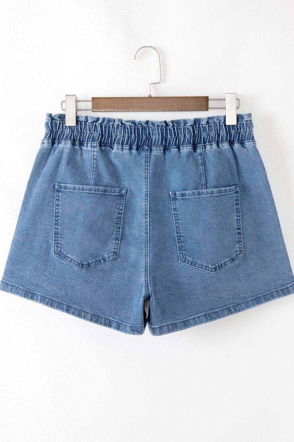 Drawstring High Waist Denim Shorts with Pockets - Tigbul's Variety Fashion Shop