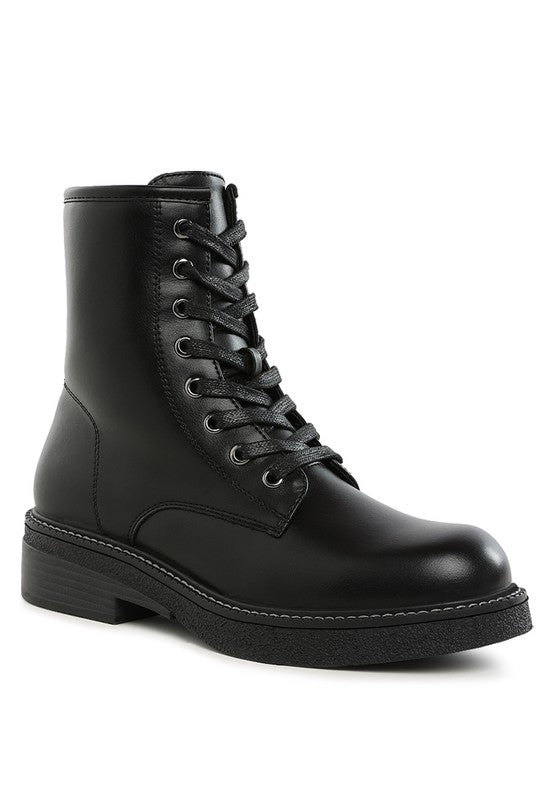 Clover Faux Leather Lace Up Boots - Tigbul's Variety Fashion Shop