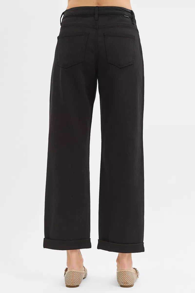 RISEN Tummy Control Mid Rise Ankle Barrel Relaxed Baggy - Tigbul's Variety Fashion Shop