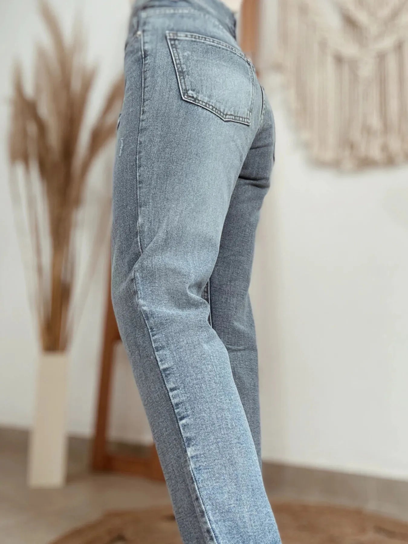 Distressed Ankle-length Straight Jeans - Tigbul's Variety Fashion Shop