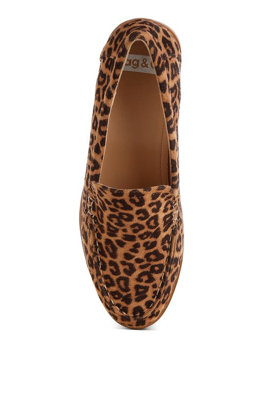 Cacani Leopard Print Heeled Loafers - Tigbul's Variety Fashion Shop