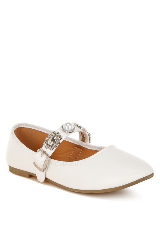 Kavana Charms Embellished Flat Mary Janes - Tigbul's Variety Fashion Shop