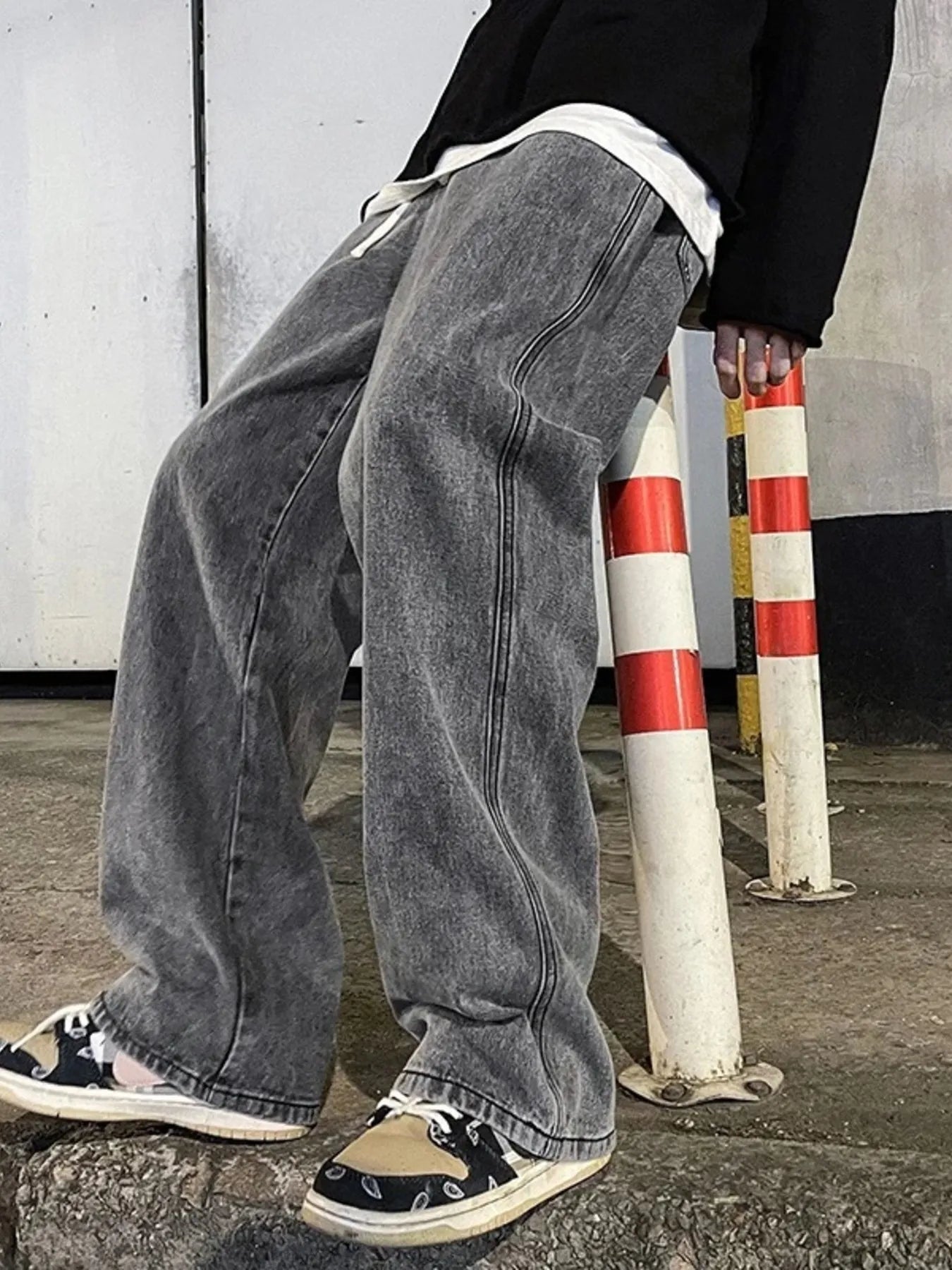 Men's Full Size Drawstring Wide Leg Jeans Plus Size - Tigbul's Variety Fashion Shop