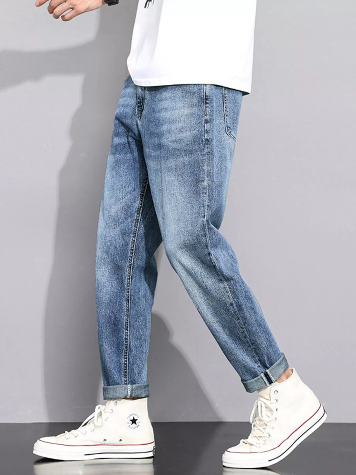 Men's Washed Straight Leg Jeans - Tigbul's Variety Fashion Shop