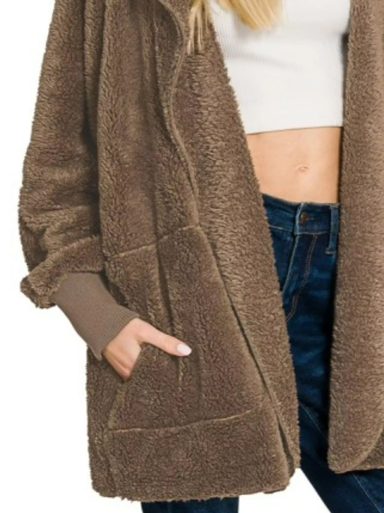 Zenana Hooded Faux Fur Jacket with Pockets - Tigbul's Variety Fashion Shop