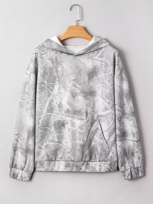 Camouflage Woodland Print Oversized Sporty Hoodie - Tigbul's Variety Fashion Shop