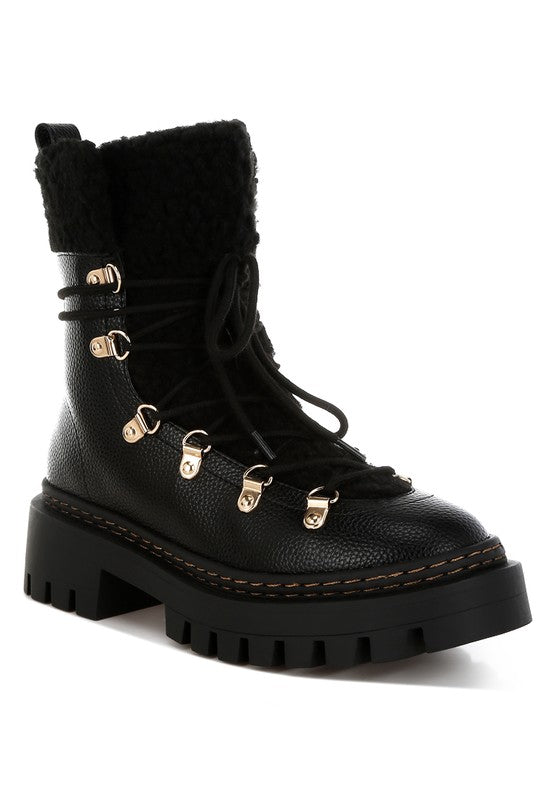 Omul Fleece & Faux Leather Boots - Tigbul's Variety Fashion Shop
