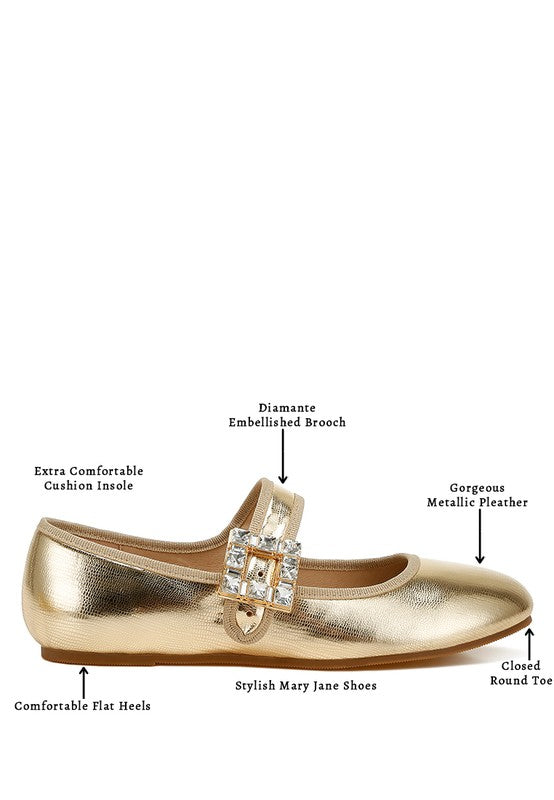 Upstage Brooch Mary Jane Sandals - Tigbul's Variety Fashion Shop